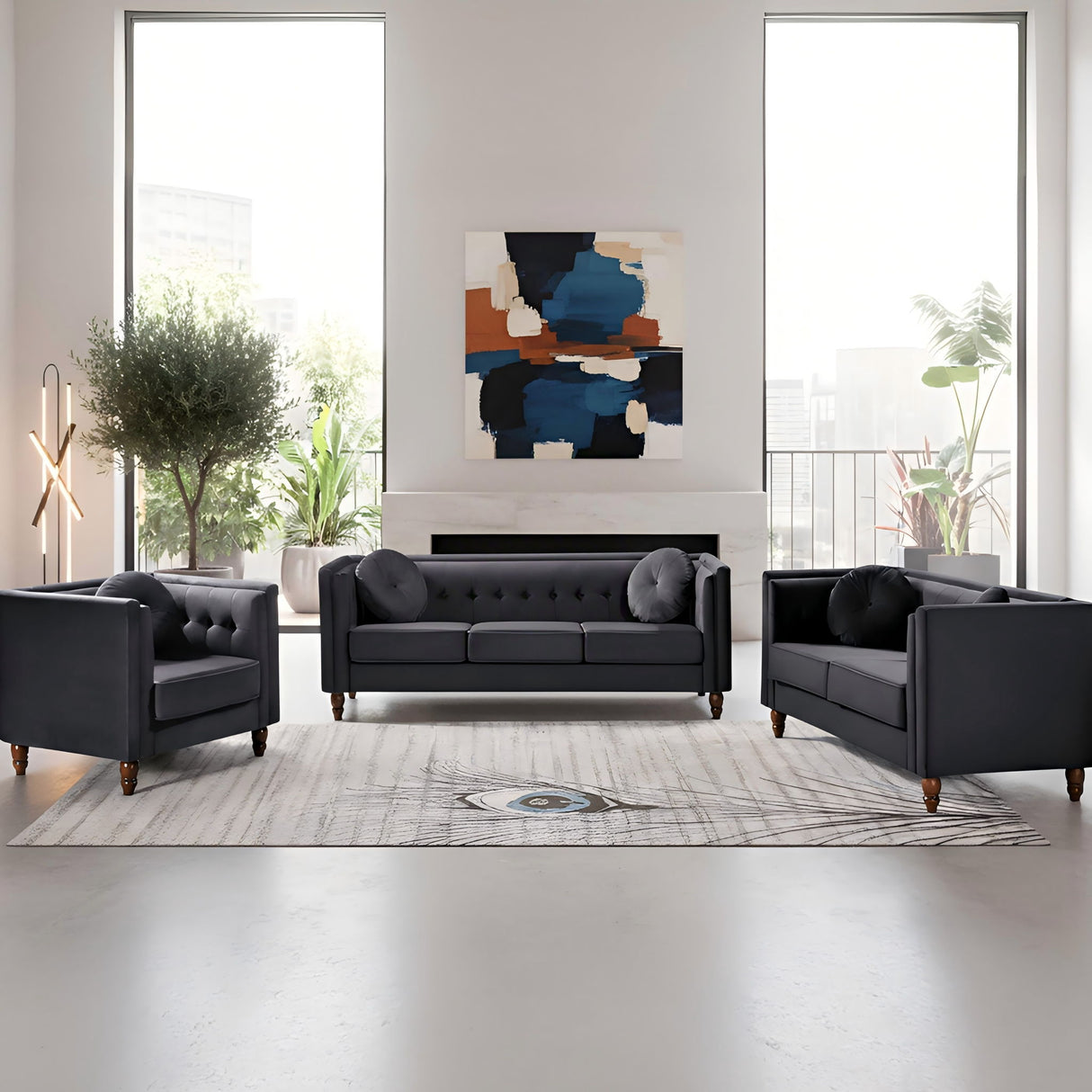 Chesterfield Accent Tufted Square Arm Side Chair