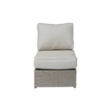 Outdoor 7 Person Conversation Set With Cushions, All Weather - Gray Mix
