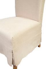 Linen Slip Covered Parsons Chair (Set of 2) - Pearl Silver