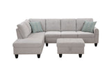 Alger - Left Hand Facing Sofa & Chaise With Ottoman