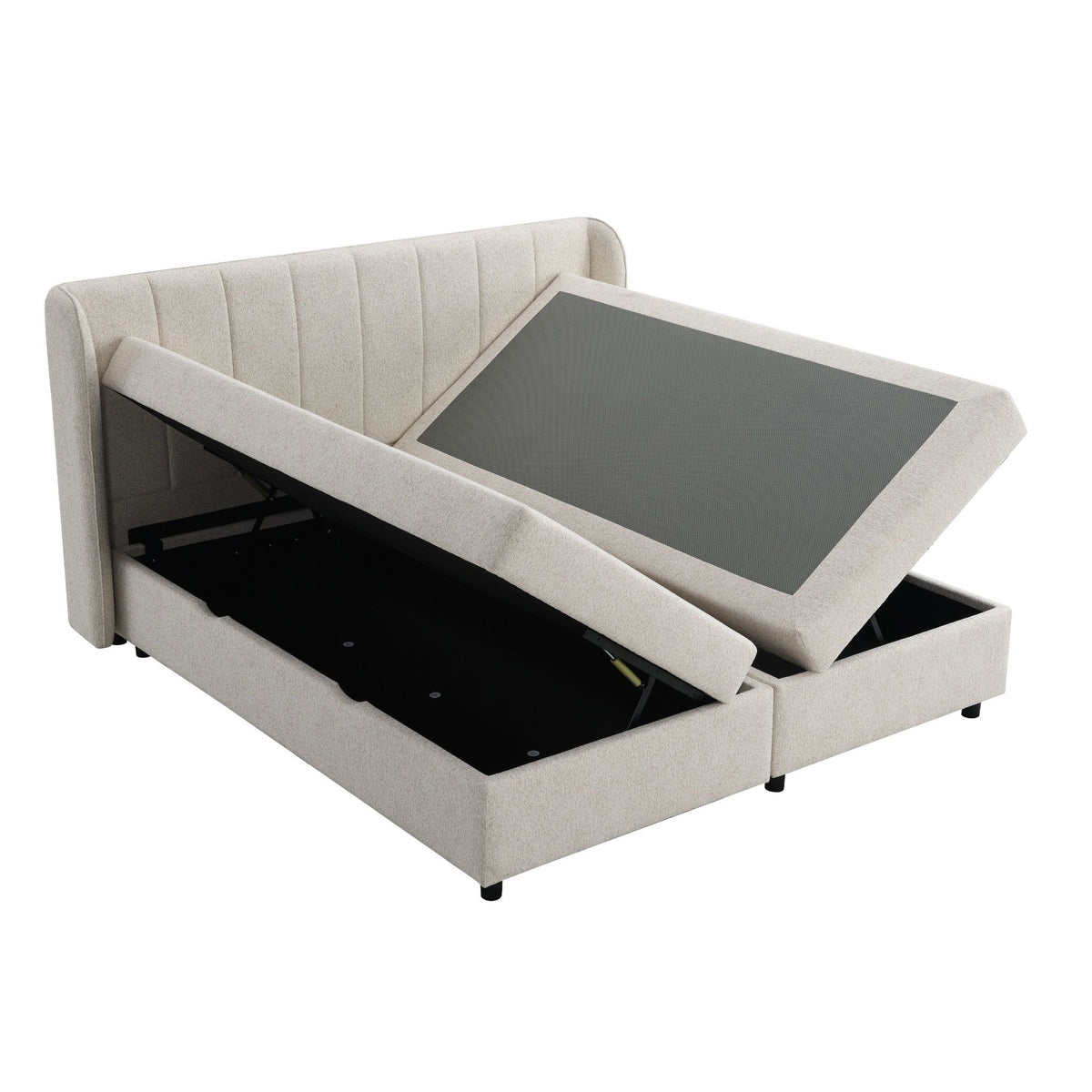 Adonia - Eastern King Storage Bed With Mattress Included - Beige