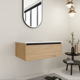 Wall Mounted Bathroom Vanity & 1 Soft Close Drawer (Excluding Sink)