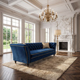 3 Person Sofa With Deep Seat, Tufted Backrest