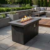 Propane Gas Outdoor Fire Pit Table Weather Resistant Cement 42x24in