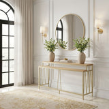 Santorini - 72" Rectangle Wood Console Table - Natural / Brando Brass