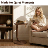 C - Shaped End Table With Sturdy Base