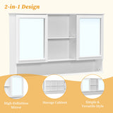 Wall Mounted Bathroom Medicine Cabinet With Double Mirrored Doors