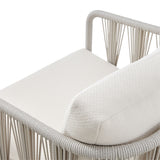 Breeze - Cream Metal Outdoor Swivel Lounge Chair With Cushions - Pearl