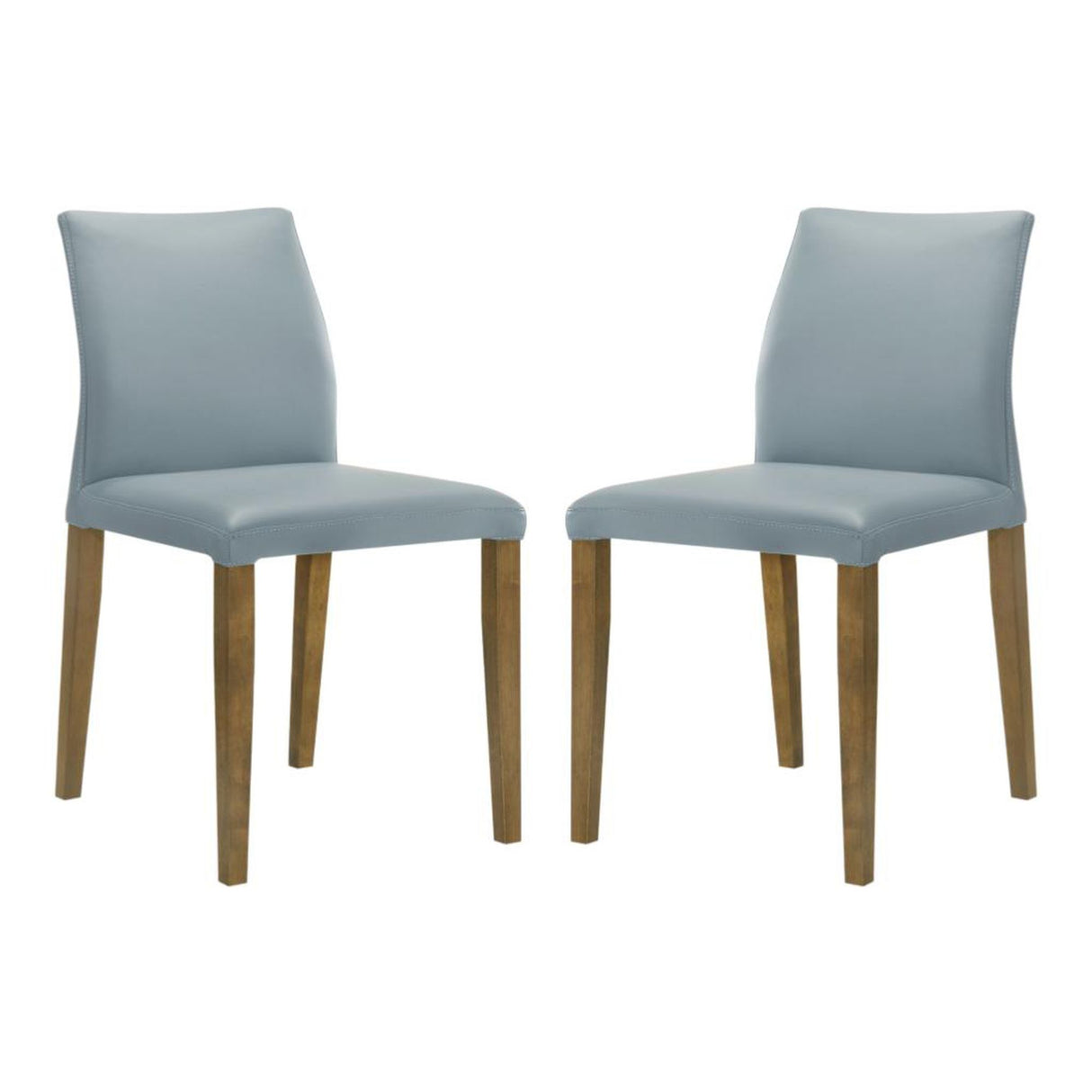 Elyza - Full Back Top Grain Leather Upholstered Wood Dining Chairs (Set of 2)