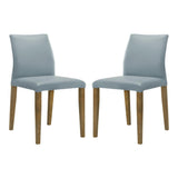 Elyza - Full Back Top Grain Leather Upholstered Wood Dining Chairs (Set of 2)