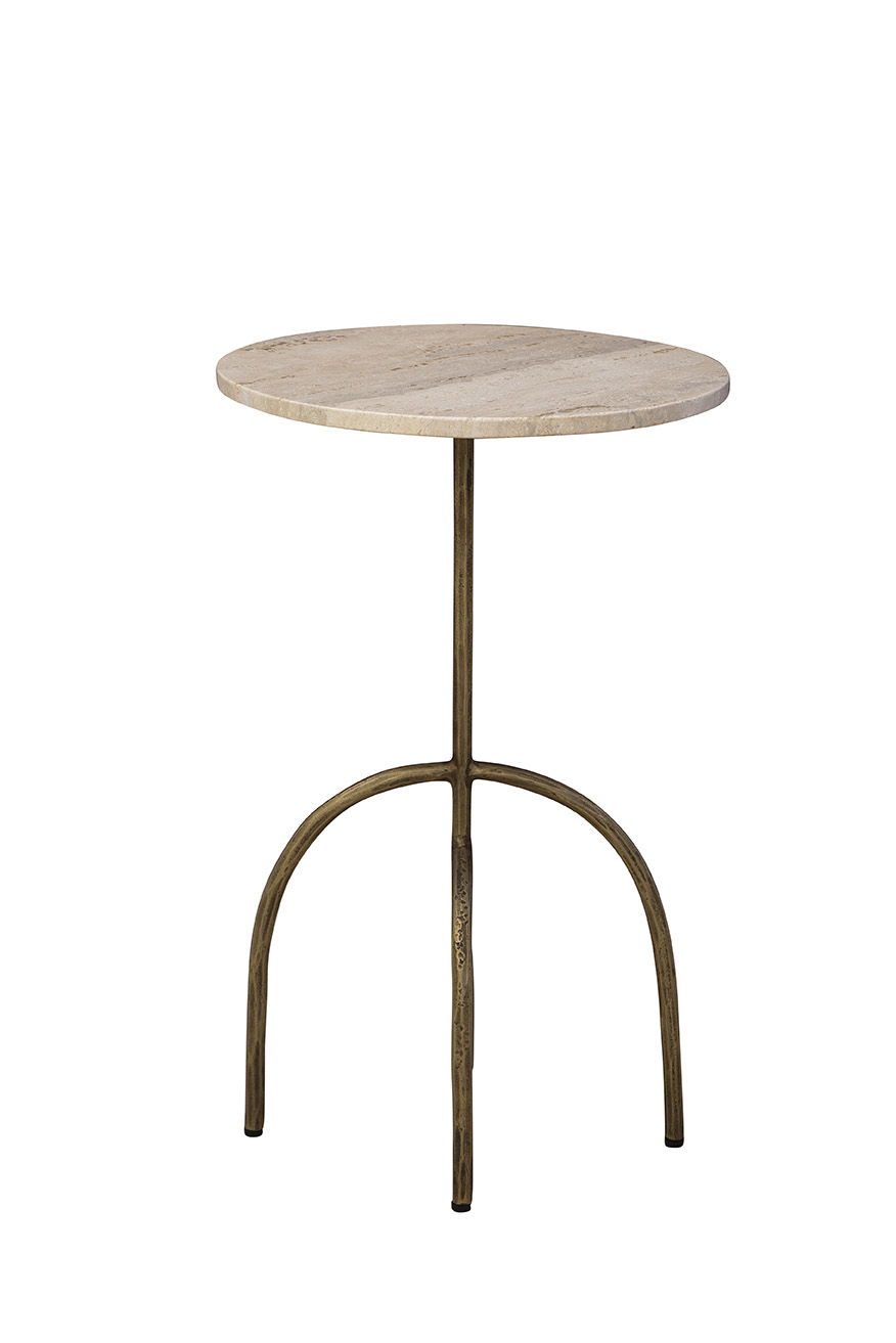 Jasper - Side Table - Beige / Gold