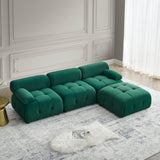 Modular Sectional Sofa, Button Tufted Design With Diy L-Shaped Layout, Reversible Ottoman