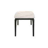 Kimber - 5-Piece Marble Dining Set - Black Finish And Snow Pearl Seats