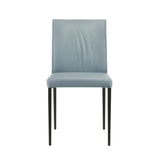 Meriam - Full Back Top Grain Leather Upholstered Metal Dining Chairs (Set of 2)