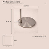 Serene - Floor Lamp With Rotary Switch Base Linen Shade - Brushed Nickel / White