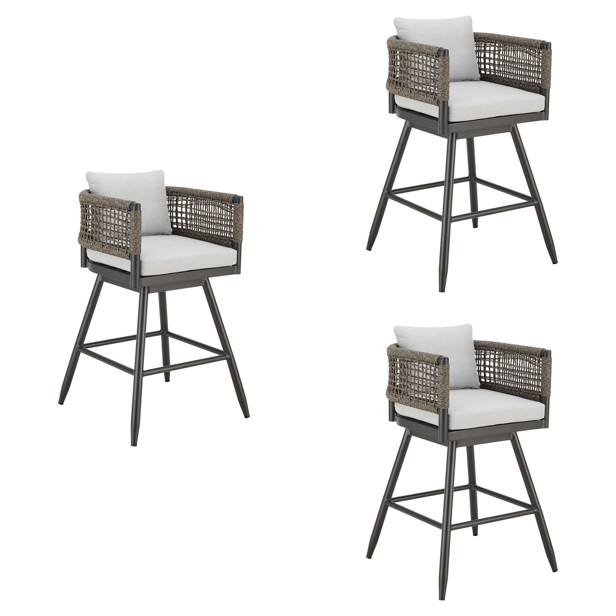 Alegria - Outdoor Patio Swivel Bar Stool Set