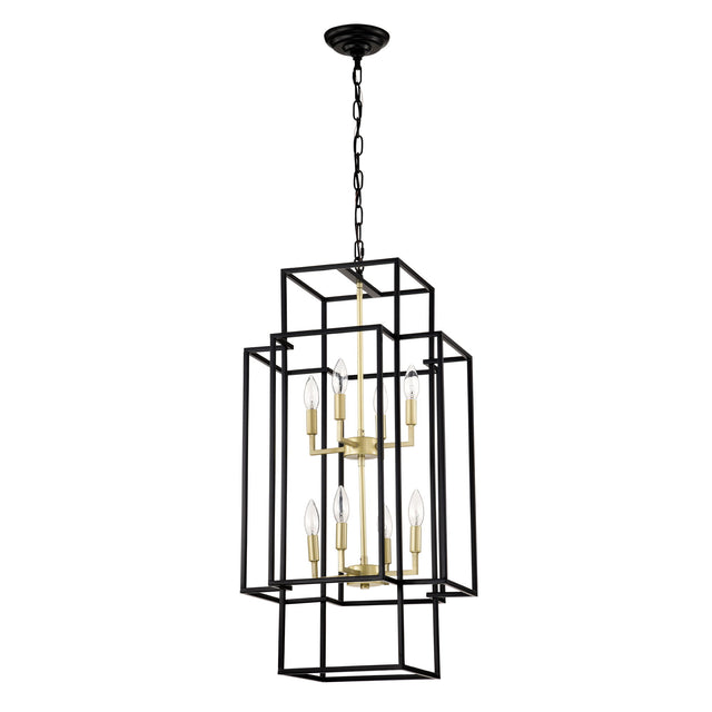 8 Light Lantern Chandelier Lighting, Entryway Chandeliers For High Ceilings, Chandeliers For Dining Room, Foyer, Entry, Staircase, Hallway, Height Adjustable (E12 Bulbs Not Included) - Pendant Lighting - Alpine Outlets