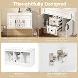 French Simple Style Wall Mounted Bathroom Cabinet With Sink
