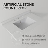 Basin Sink, 0.6" Ultra Thin Profile, Triple Faucet Holes