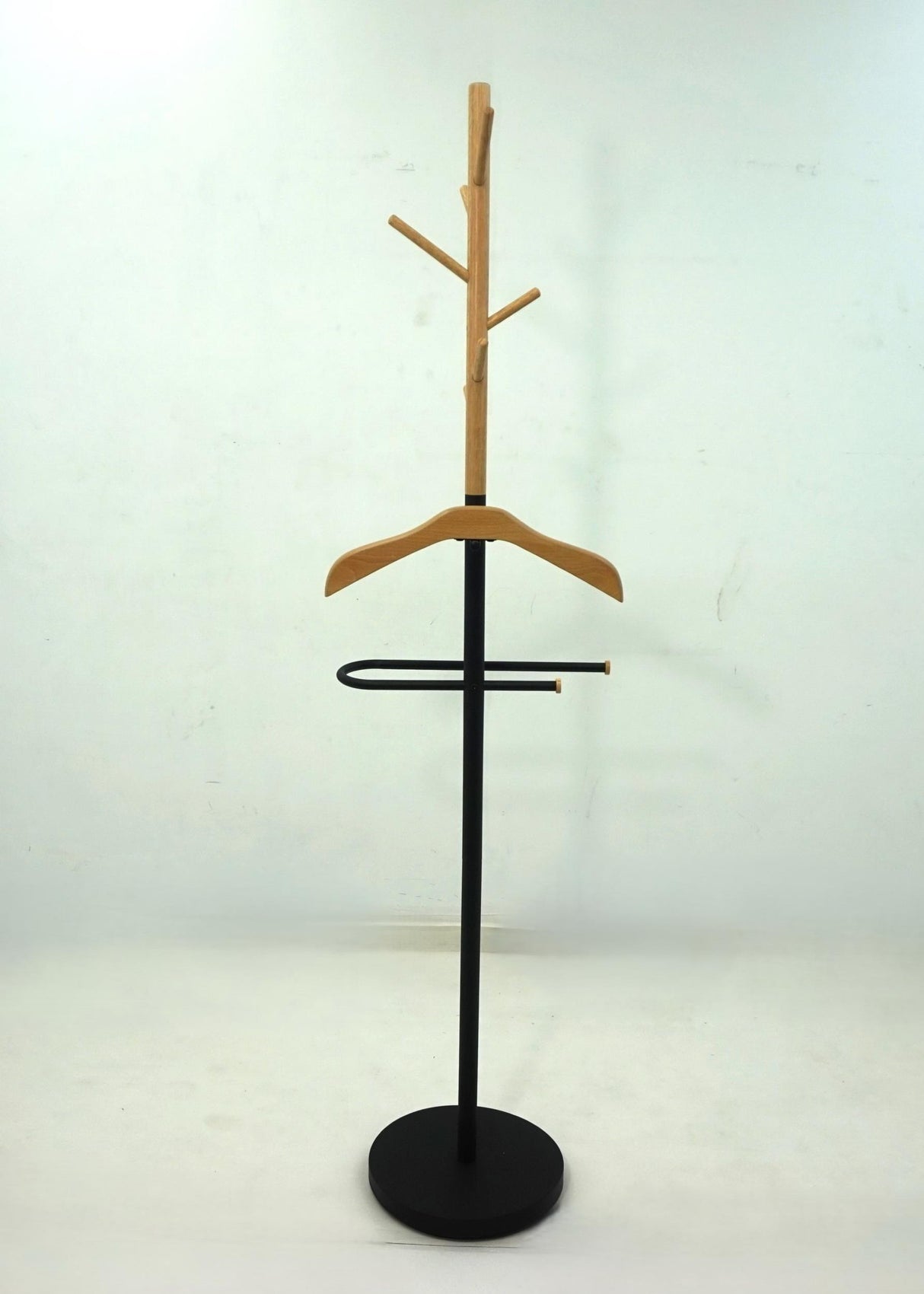 Black Cement and Metal Coat Rack