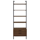Owens 96" 4-Shelf Bookshelf with Drawers, Walnut