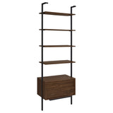 Owens 96" 4-Shelf Bookshelf with Drawers, Walnut