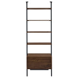 Owens 96" 4-Shelf Bookshelf with Drawers, Walnut