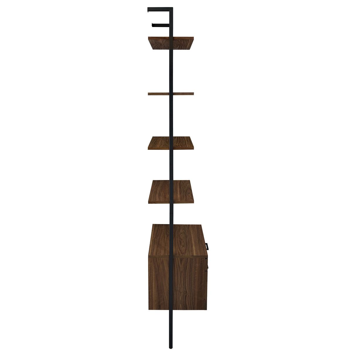 Owens 96" 4-Shelf Bookshelf with Drawers, Walnut