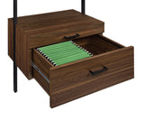 Owens 96" 4-Shelf Bookshelf with Drawers, Walnut