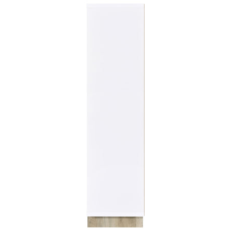 Dalton 65" 6-Shelf Bookcase in White and Distressed Pine