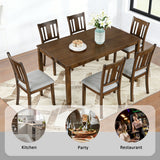 Kitchen Dining Set, Rectangular Dining Table With Upholstered Chairs