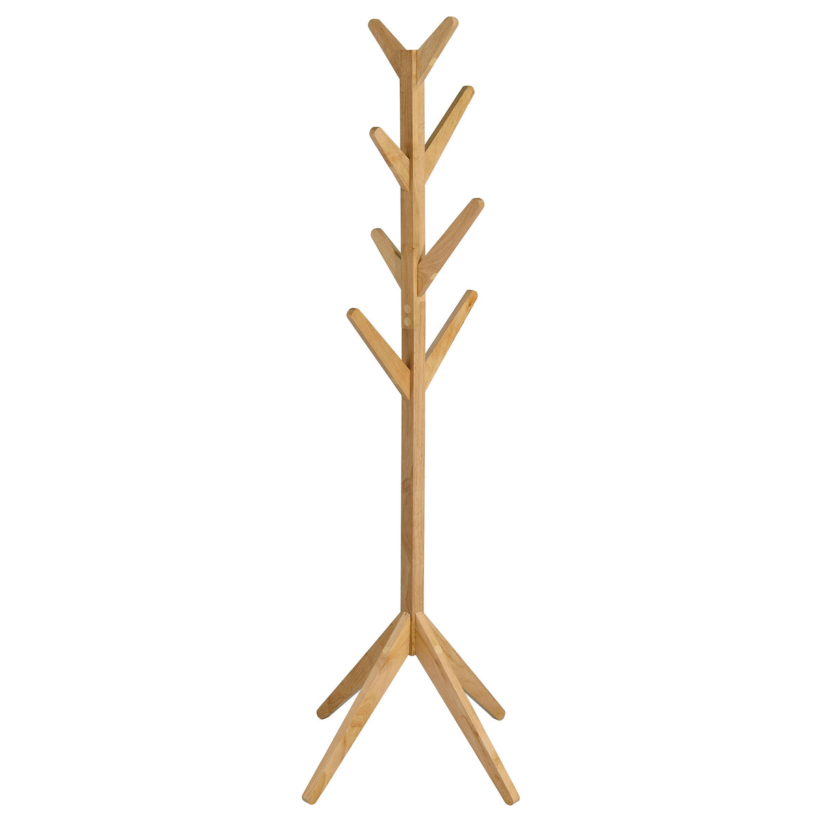 Margaret Natural Oak Solid Wood Coat Rack with 8 Hooks