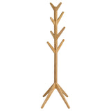 Margaret Natural Oak Solid Wood Coat Rack with 8 Hooks