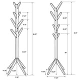 Margaret Natural Oak Solid Wood Coat Rack with 8 Hooks
