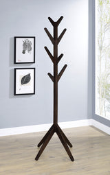 Margaret Cappuccino Solid Wood Coat Rack with 8 Hooks