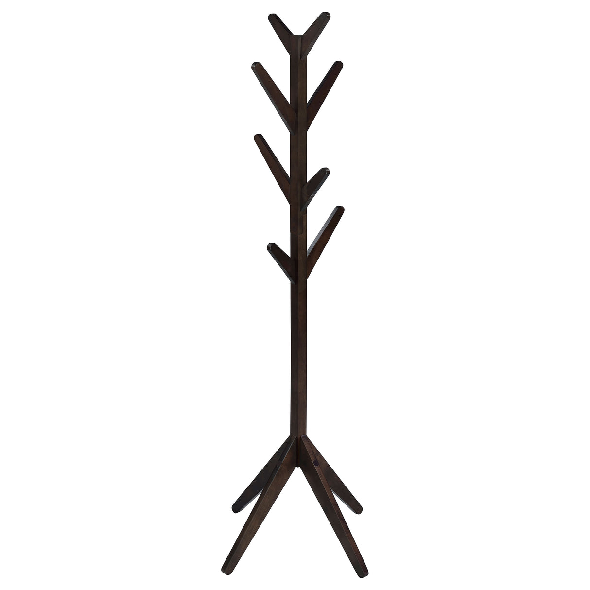 Margaret Cappuccino Solid Wood Coat Rack with 8 Hooks