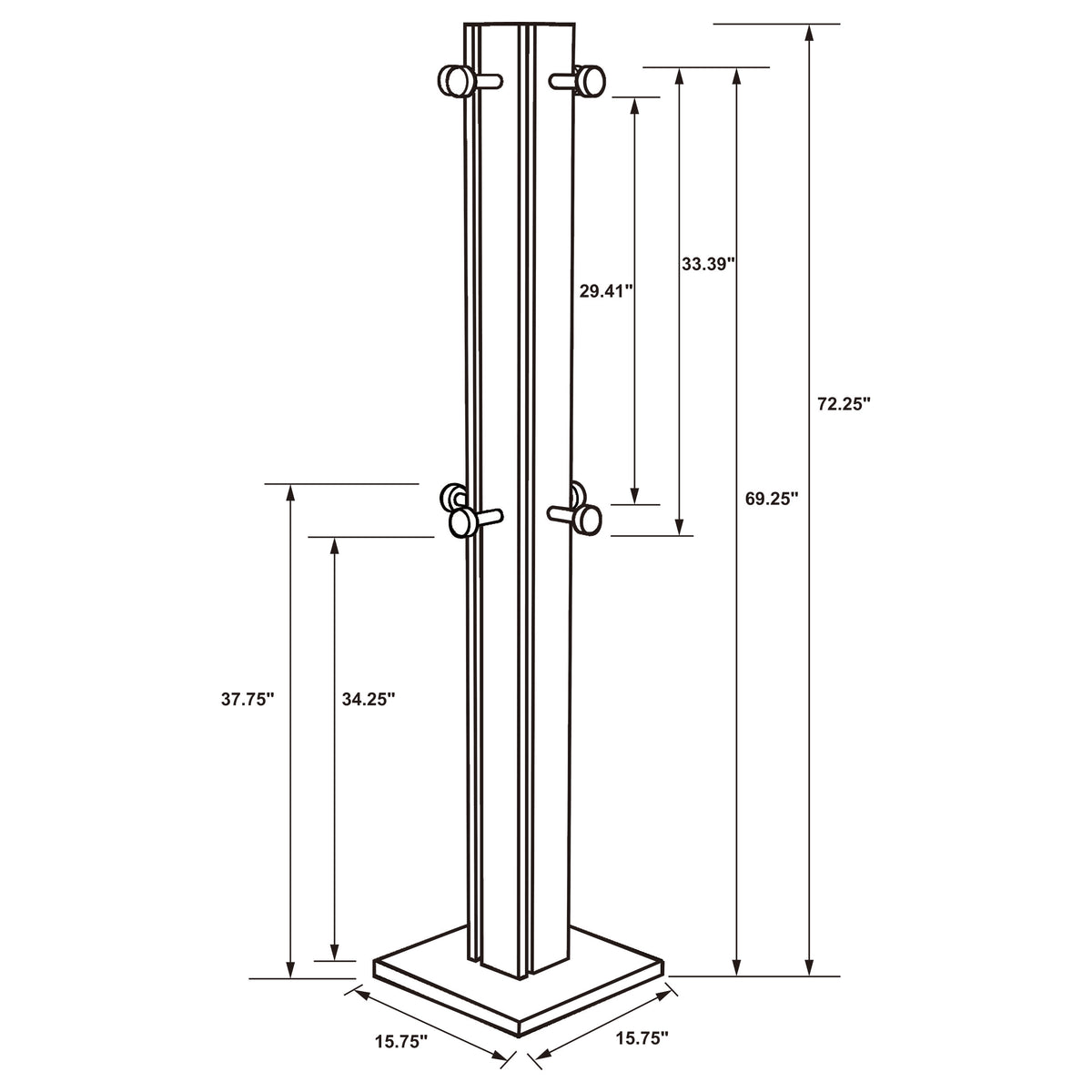 Rikkie Mid-Century Walnut Engineered Wood Coat Rack