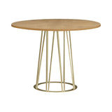 Santorini - Mid-Century Round Wood 48" Pedestal Base Dining Table Seats Up To 4 - Light Cashew / Natural