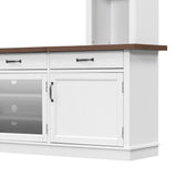 Extra Long TV Stand With 7 Color LED Lights, Adjustable Shelves & Storage Cabinets