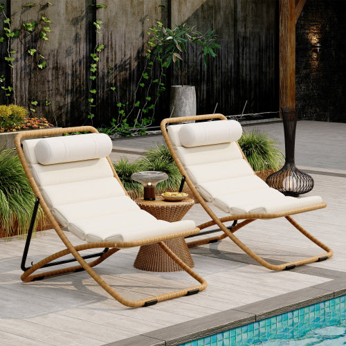 TREXM 2-Pieces Outdoor Folding Chair