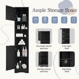 Multi Functional Corner Cabinet With Adjustable Shelves And 2 Doors
