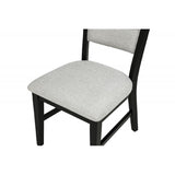 Dining Kitchen Side Chair With Curved Back Design (Set of 2) - Black / Gray