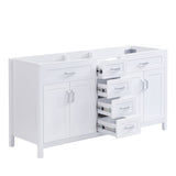 Bathroom Vanity Cabinet Only, Soft Close Doors & Drawers, 4 Drawers & 2 Double Door Cabinets - White
