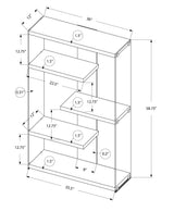 Bookshelf, Bookcase, Etagere, 5 Tier, Office, Glossy Contemporary & Modern - White - Etageres - Alpine Outlets