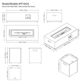 Rectangular Metal LED Firetable