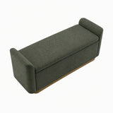Upholstered Storage Bench With Safety Hinge