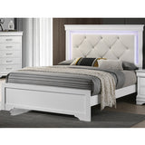 Tufted Headboard Bed With LED Lighting