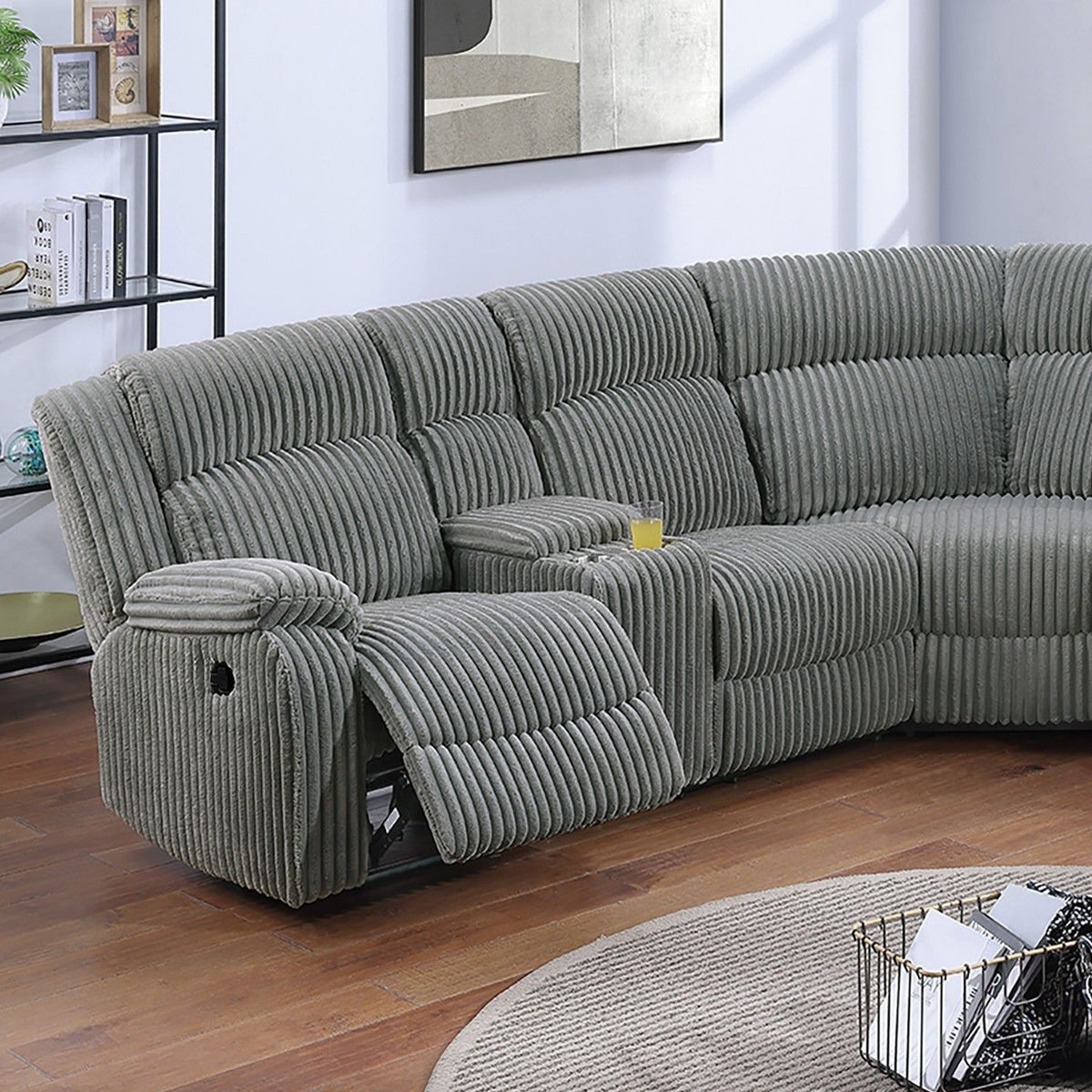 Power Motion Sectional LAF / RAF Loveseat With Console Cup Holders