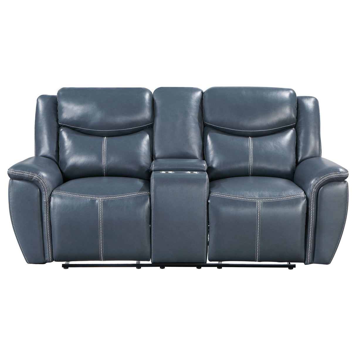Stanwicke - Motion Reclining Loveseat With Console - Blue