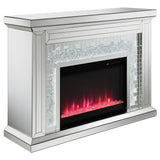 Gilmore Mirrored Freestanding Electric Fireplace, Silver